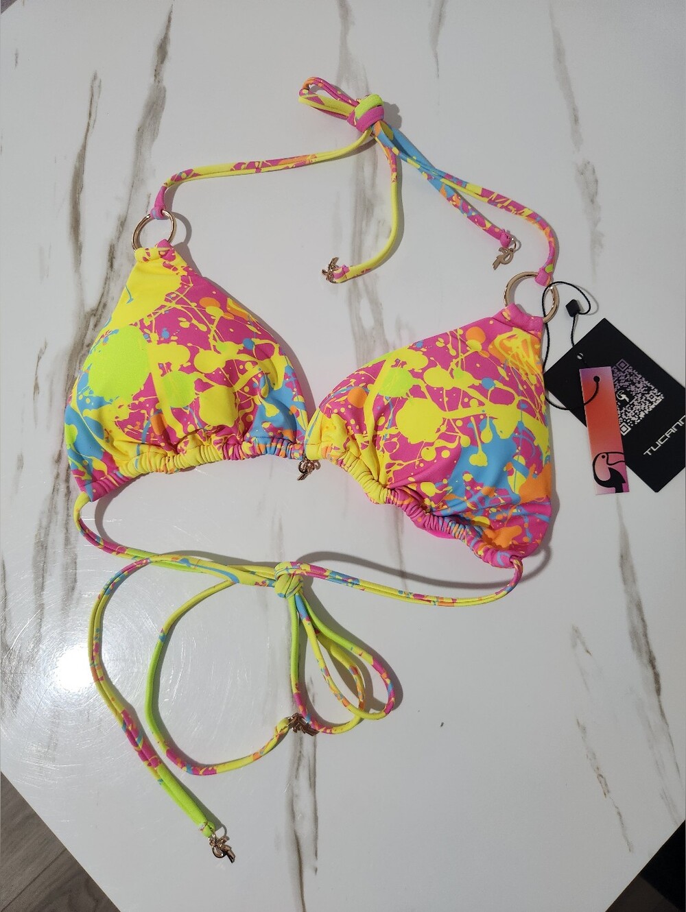 Tucann Wild Splatter Bikini Top - Pink - Picture 2 of 6